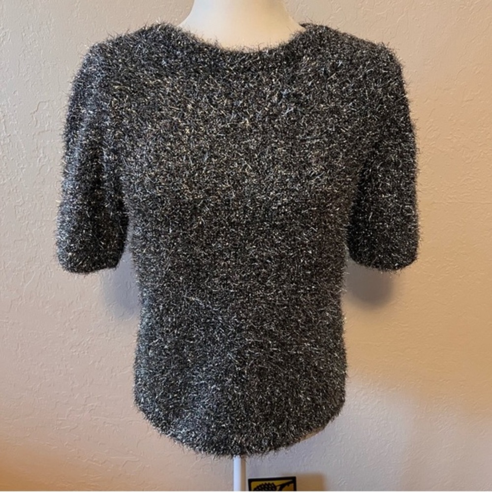 INC International Concepts Metallic Black Sweater